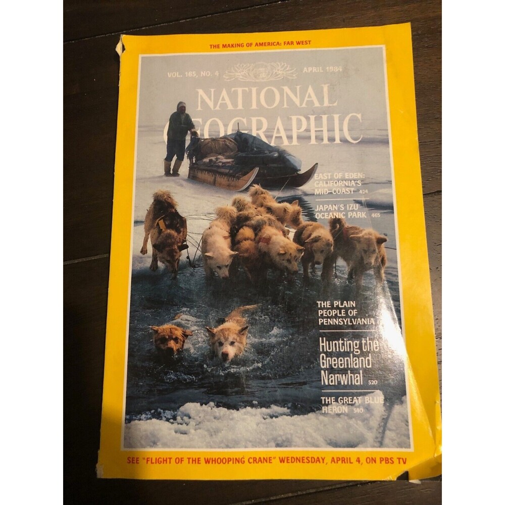 National Geographic April 1984 Far West - California - Narwhal Hunters - No Map